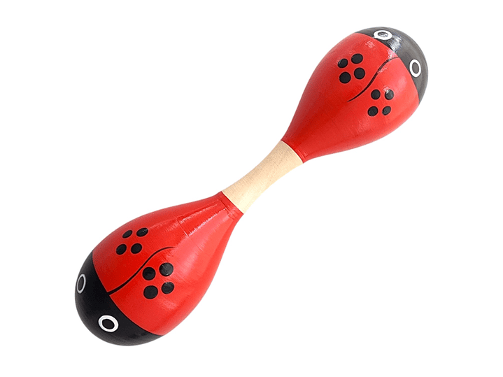 Maraca Doble Martillo de Madera Sonajera Niños Roja 55503 1