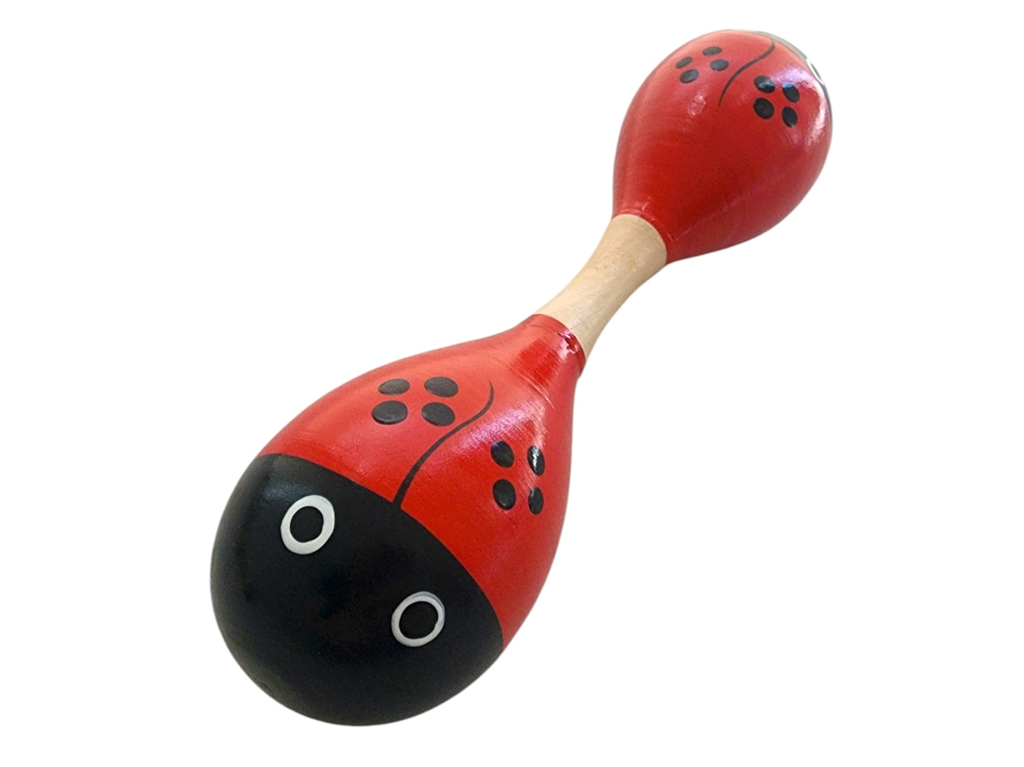 Maraca Doble Martillo de Madera Sonajera Niños Roja 55503 2