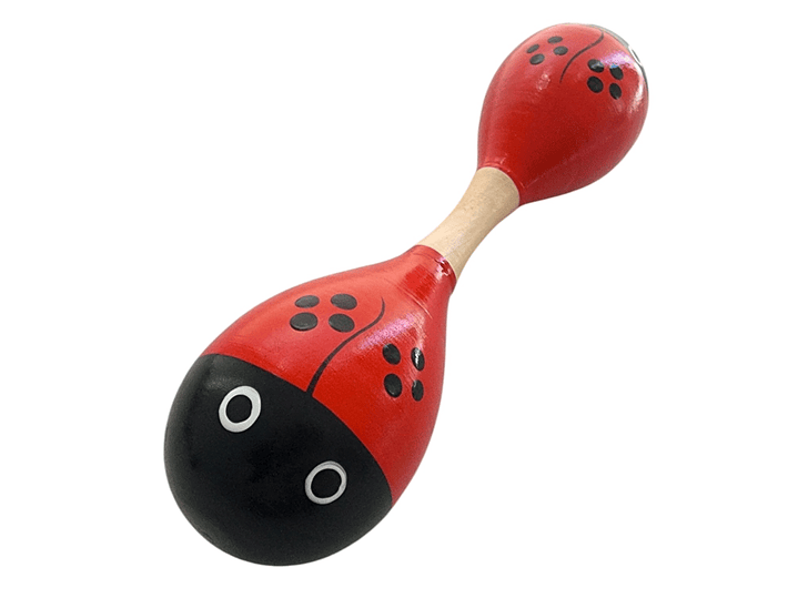 Maraca Doble Martillo de Madera Sonajera Niños Roja 55503 2