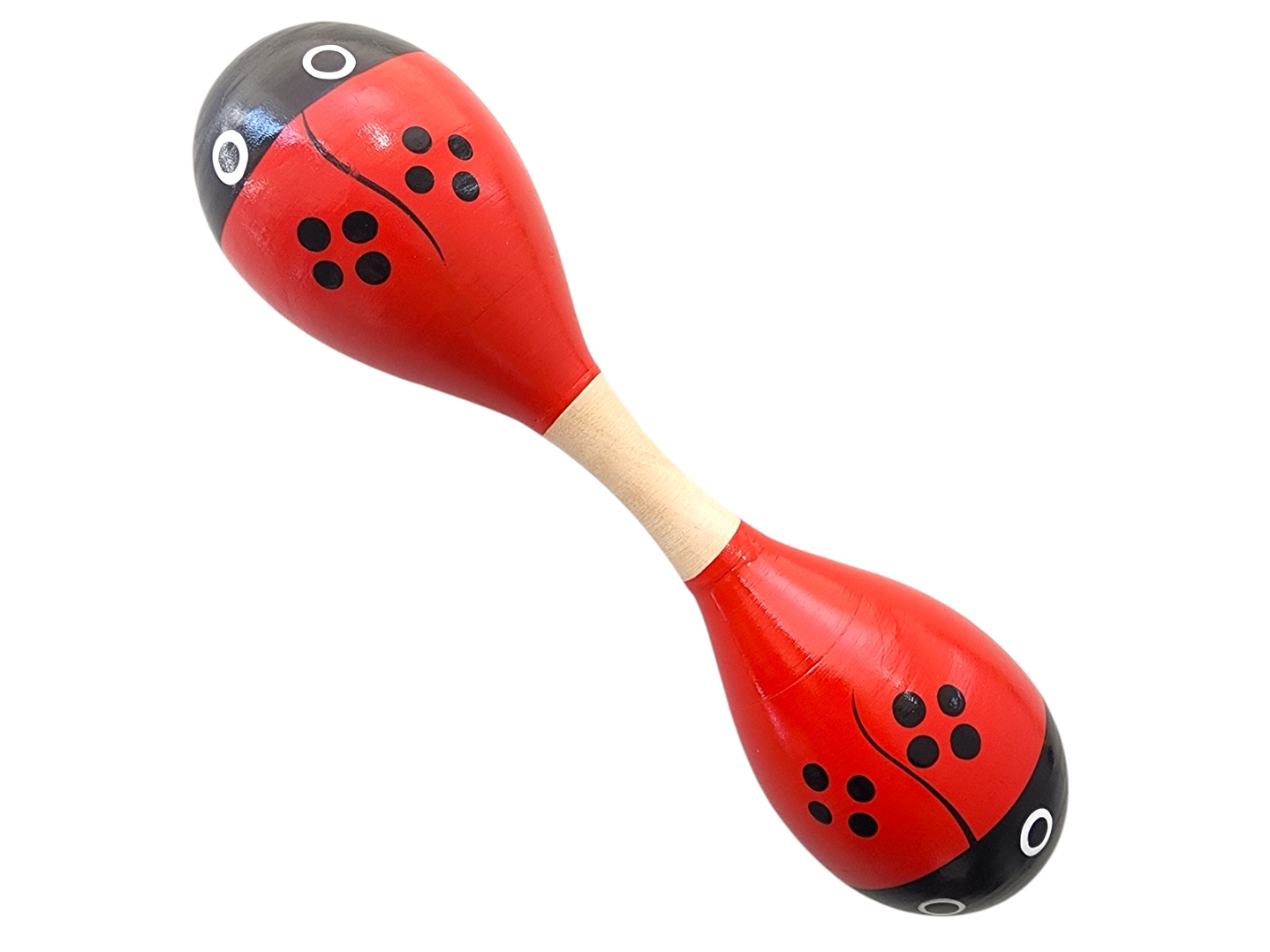 Maraca Doble Martillo de Madera Sonajera Niños Roja 55503 3