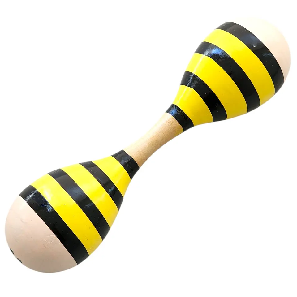 Maraca Doble de Madera Sonajera Niños Abejita 55503 1