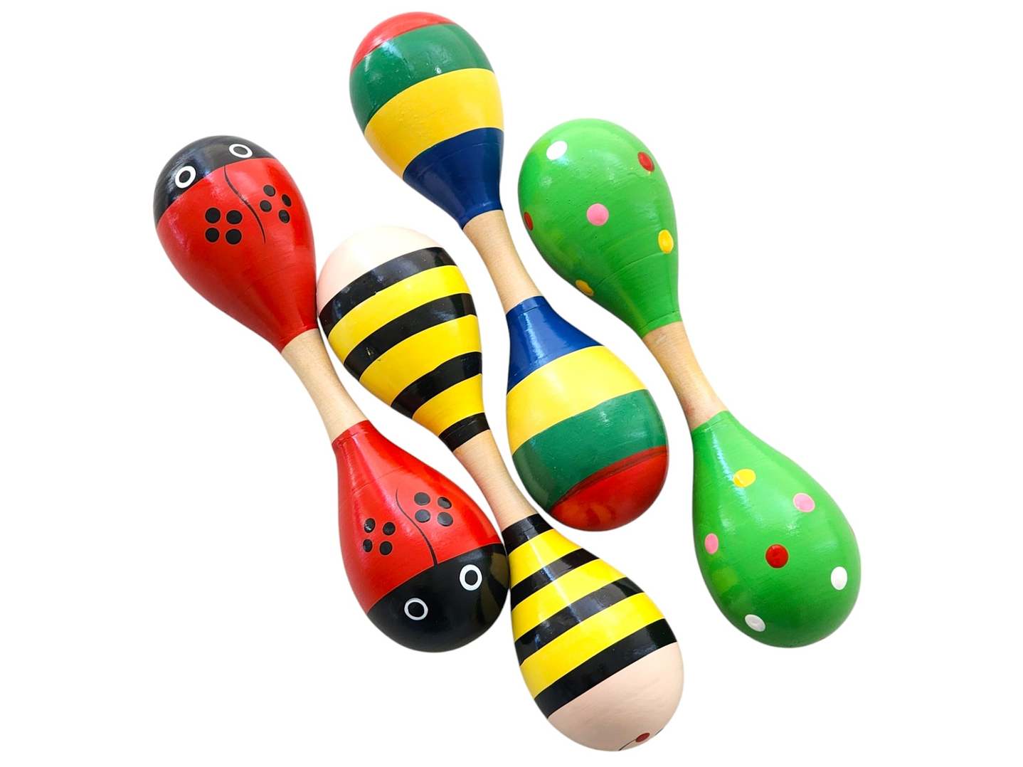 Maraca Doble de Madera Sonajera Niños Abejita 55503 4