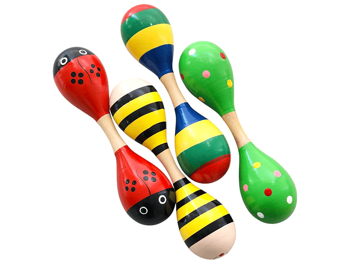 Maraca Doble de Madera Sonajera Niños Abejita 55503 4