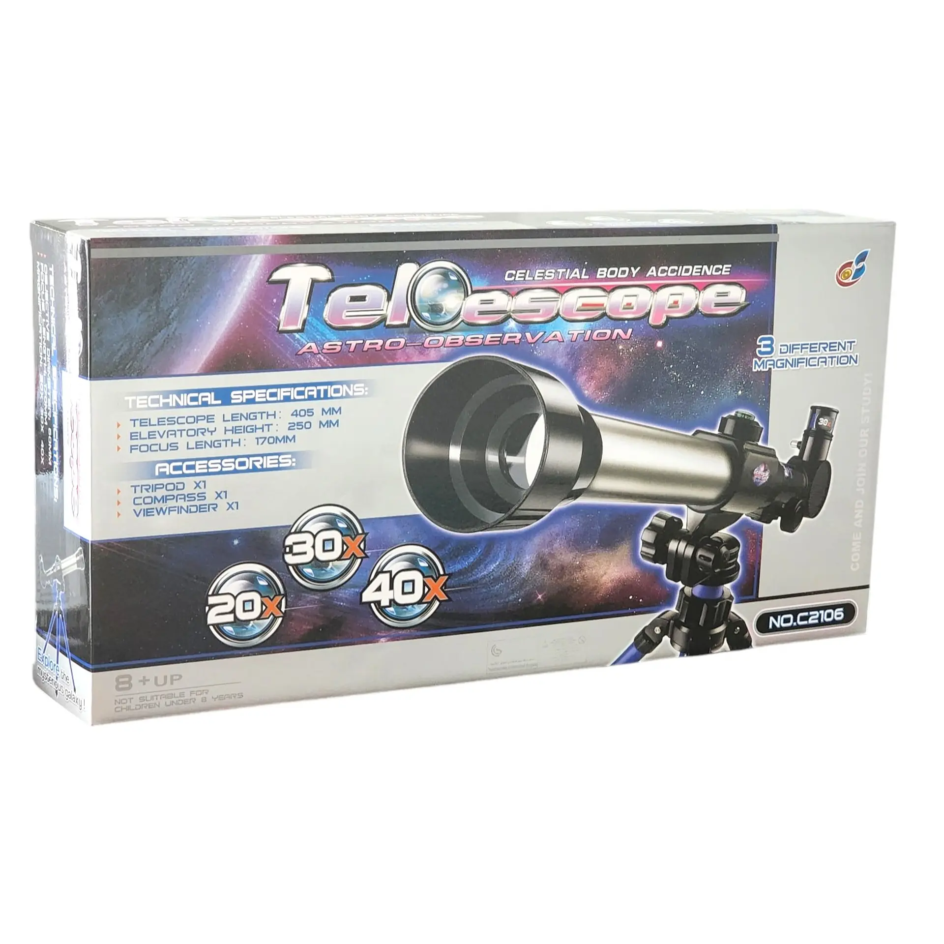 Telescopio Astronómico Para Niños Zoom 20x 30x 40x 57049 7