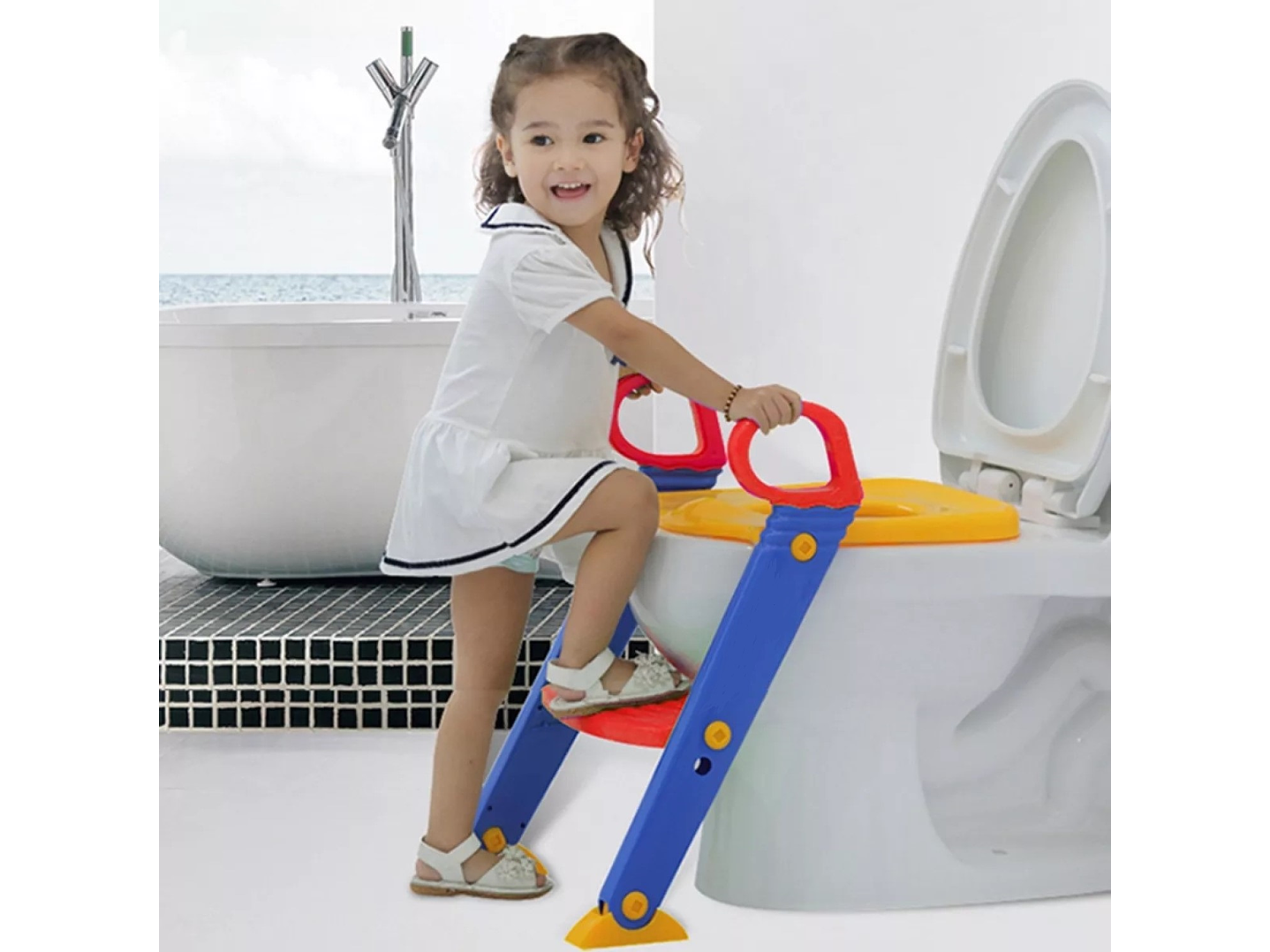 Adaptador Asiento Entrenador de Inodoro Niños con Escalera 3