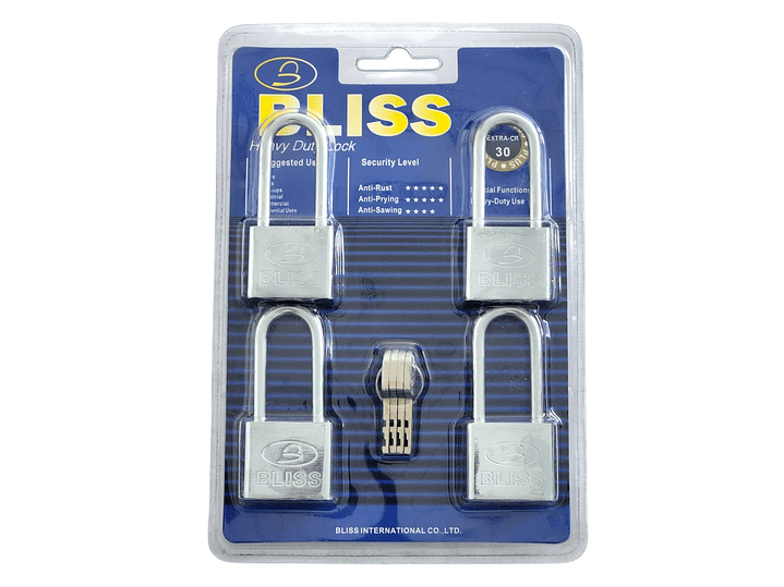 Pack 4 Candados de Seguridad 30mm Bliss 13345 1