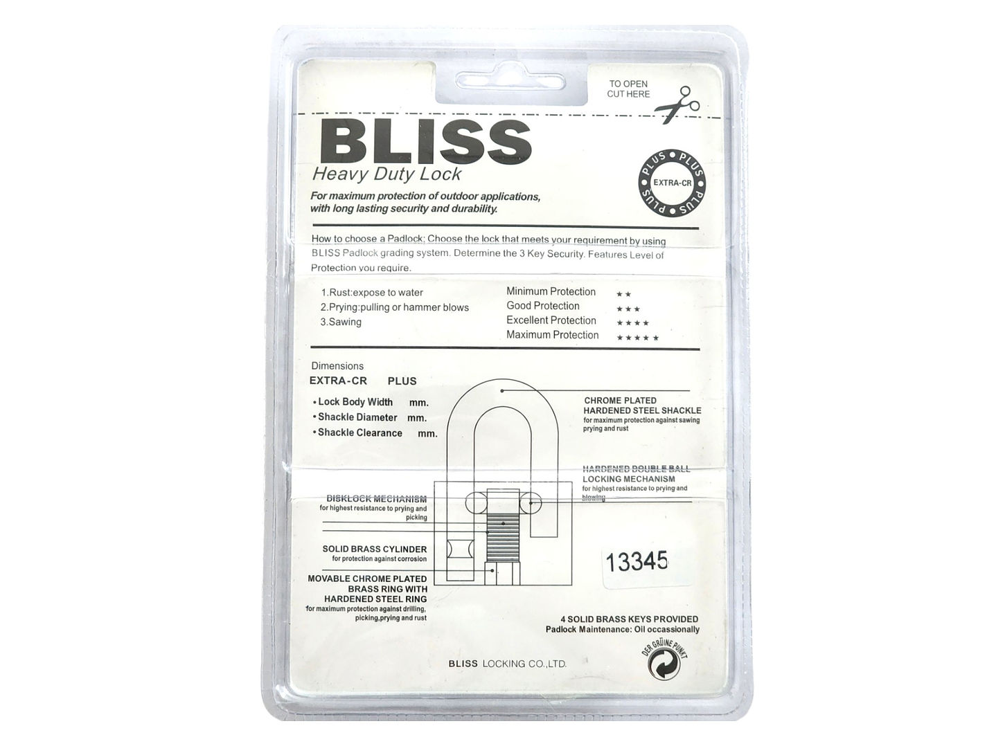 Pack 4 Candados de Seguridad 30mm Bliss 13345 4