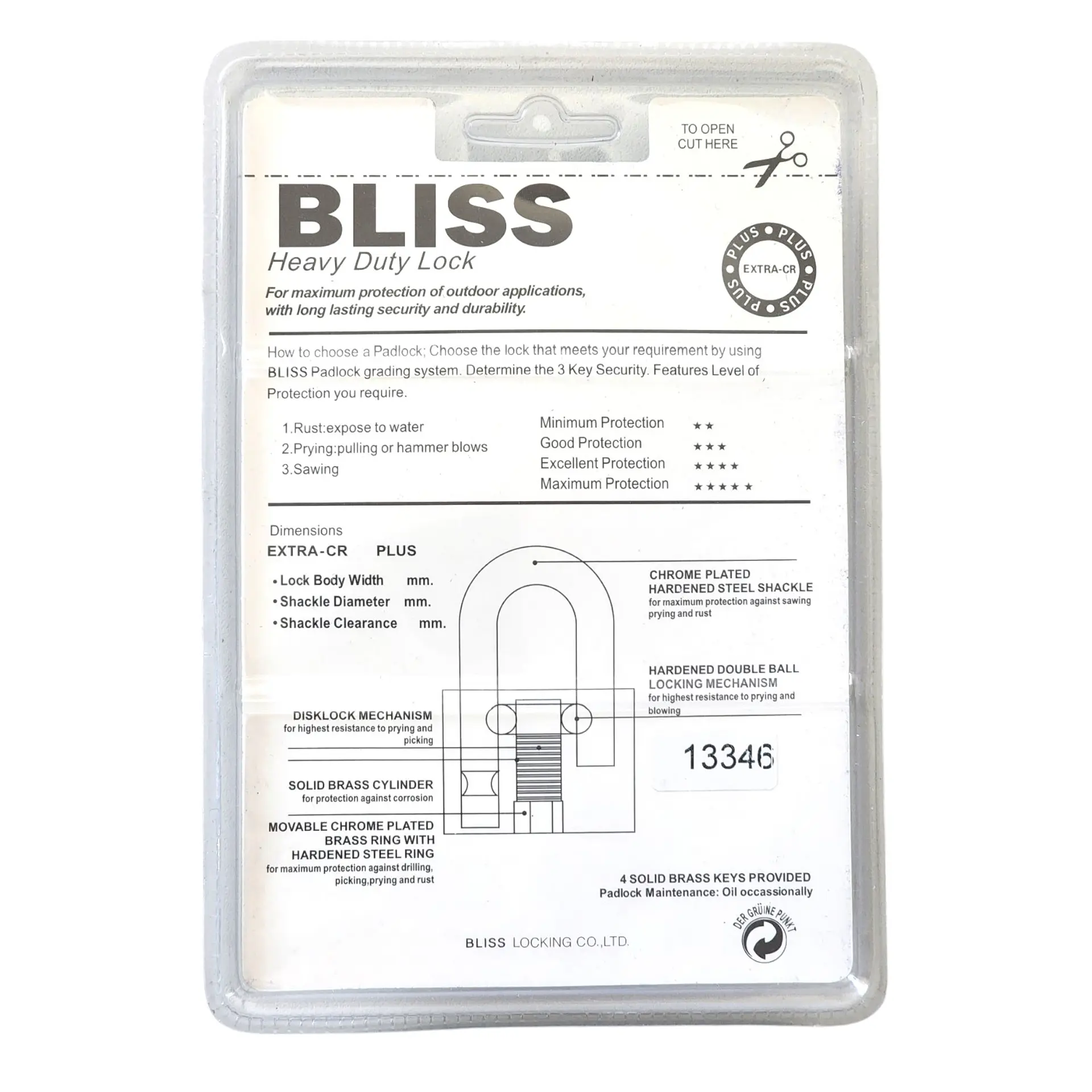 Pack 2 Candados de Seguridad 40mm Bliss 13346 4