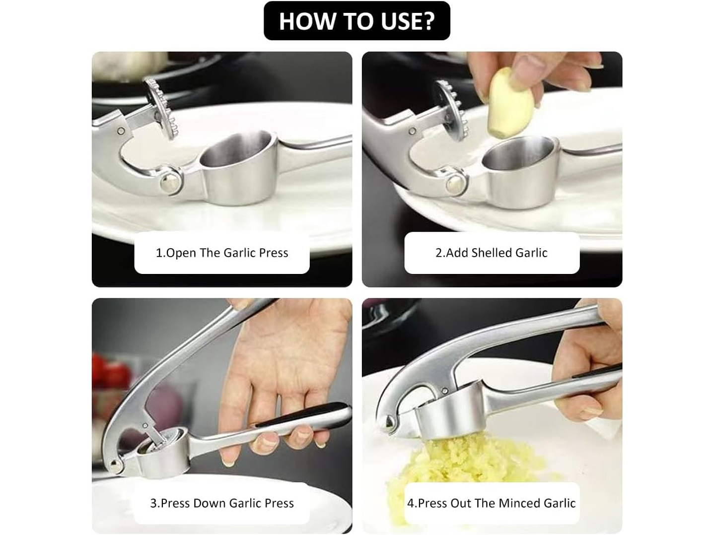 Cortador Prensa Triturador Manual de Ajo Ergonómico 16421 2