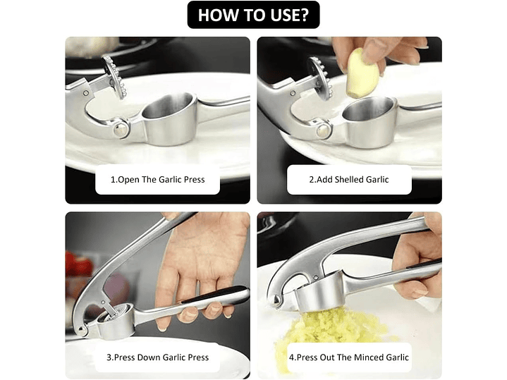 Cortador Prensa Triturador Manual de Ajo Ergonómico 16421 2