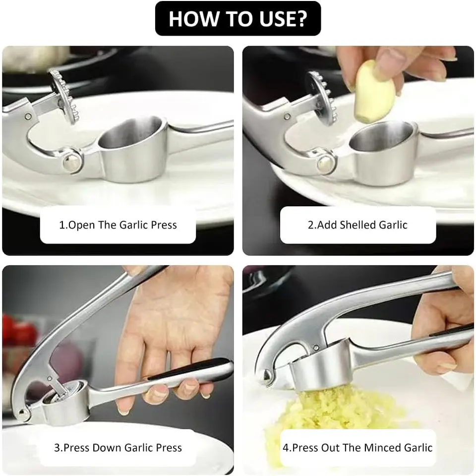 Cortador Prensa Triturador Manual de Ajo Ergonómico 16421 2