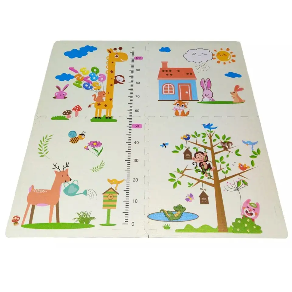 Pack 4 Piso Alfombras Goma Eva 60x60 Diseño Animales 50539 1