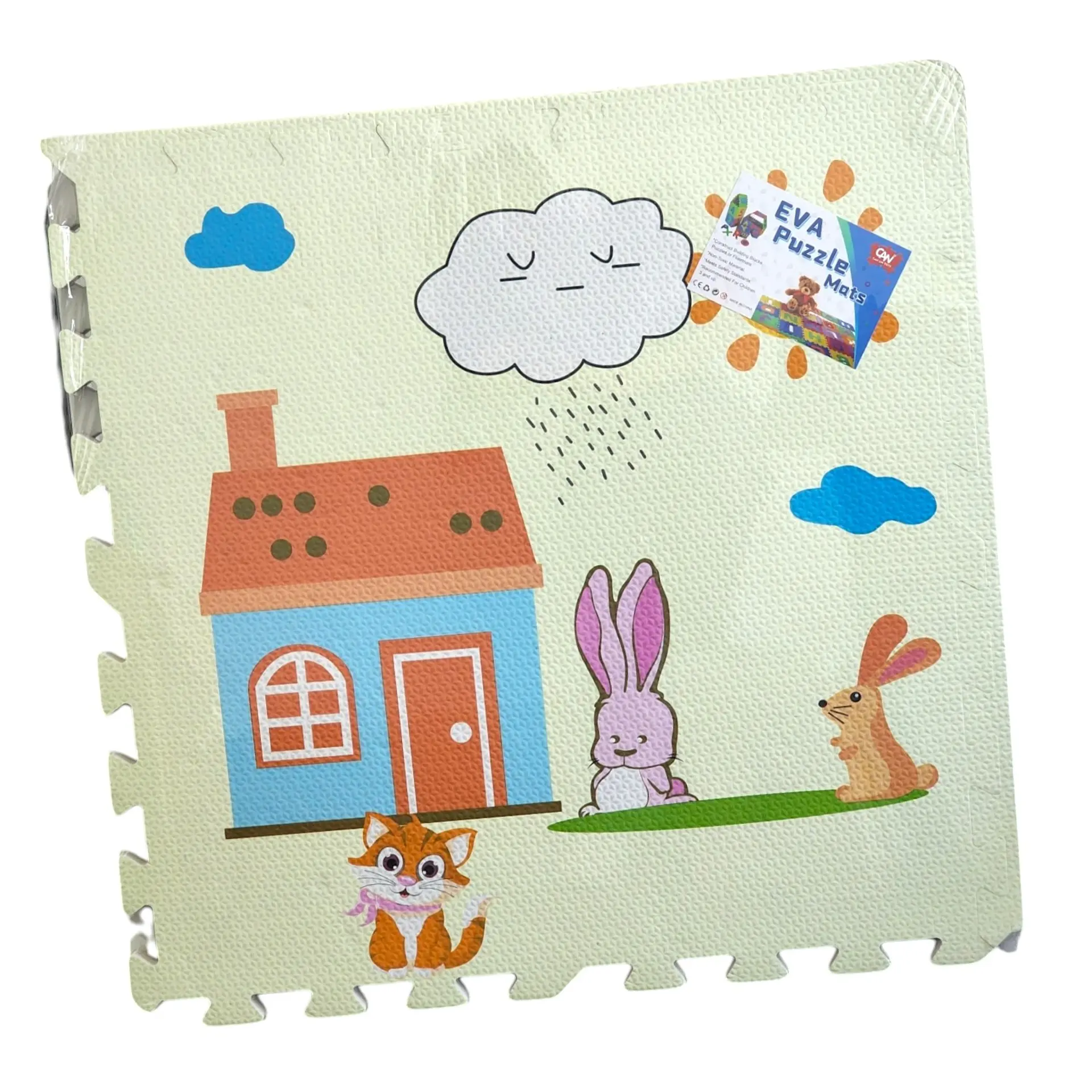 Pack 4 Piso Alfombras Goma Eva 60x60 Diseño Animales 50539 4