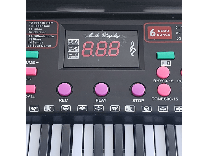 Piano Teclado Digital 61 Teclas + Micrófono 55036 6