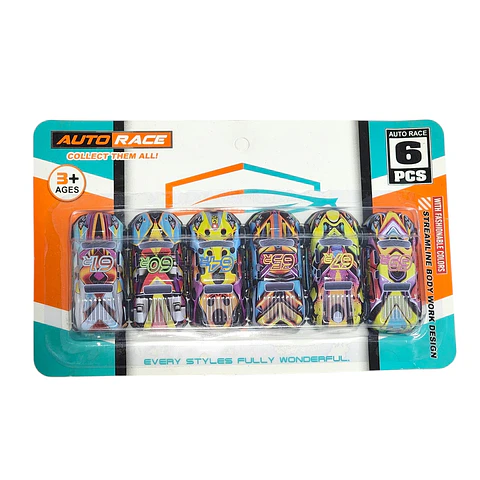 Set 6 autitos Multicolor Auto Race 55254