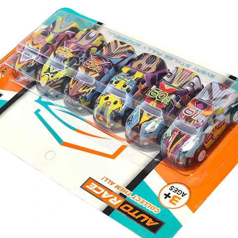 Set 6 autitos Multicolor Auto Race 55254