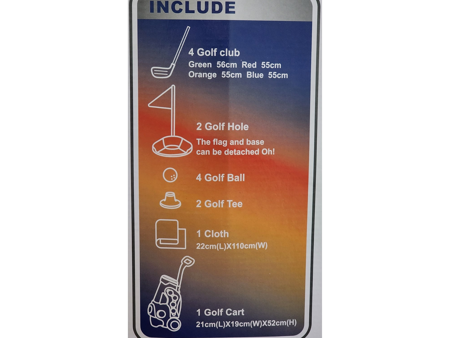 Set De Golf Miniatura con Carrito para Niños 55524 9