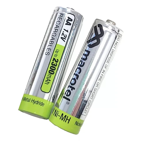 Pack 2 Pilas Recargables AA 1.2v Macrotel 2300mha MW-1800