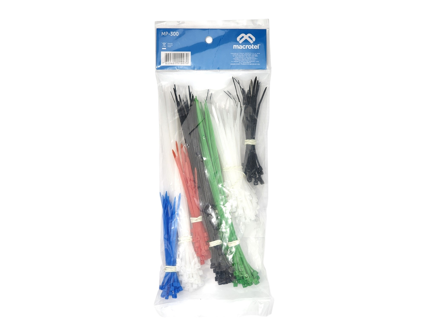 Amarras Plásticas Multiuso 300 unds Colores Macrotel MP300 1