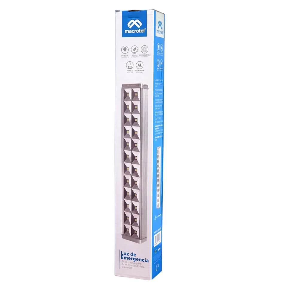 Lámpara De Emergencia 24 Led 6w Macrotel MS4605H 5
