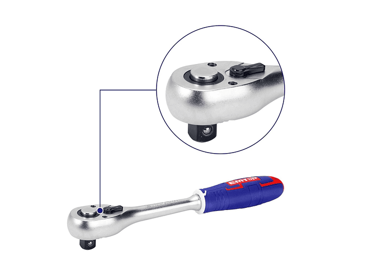 Kit de 14 Piezas Set Dados Ratchet 1/4 45t EMTOP  4