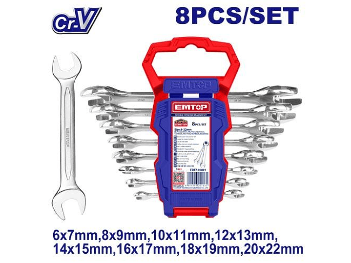 Kit de 8 Llaves de Punta 6-22mm Emtop Edes10801 5