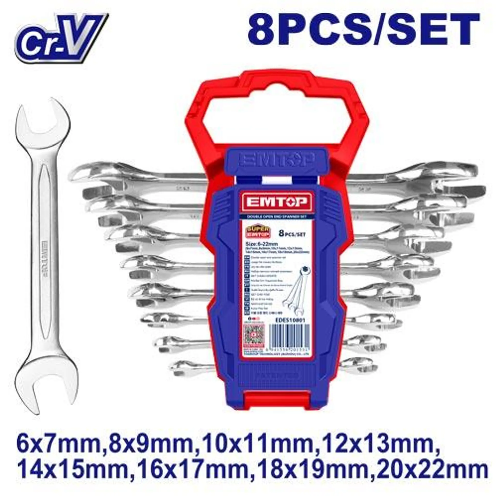 Kit de 8 Llaves de Punta 6-22mm Emtop Edes10801 5