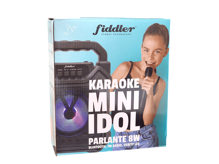 Parlante Karaoke Mini Idol 8W Bluetooth FM Radio USB Fiddler 7