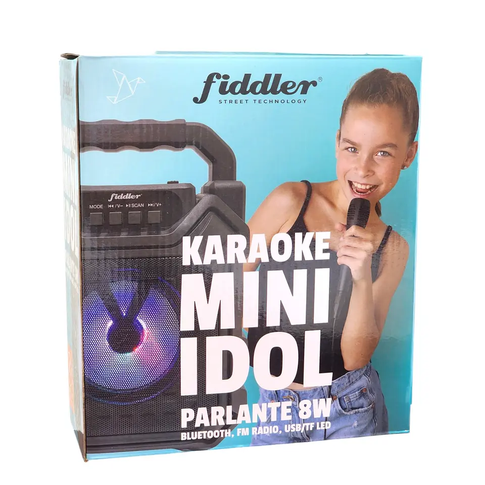 Parlante Karaoke Mini Idol 8W Bluetooth FM Radio USB Fiddler 7