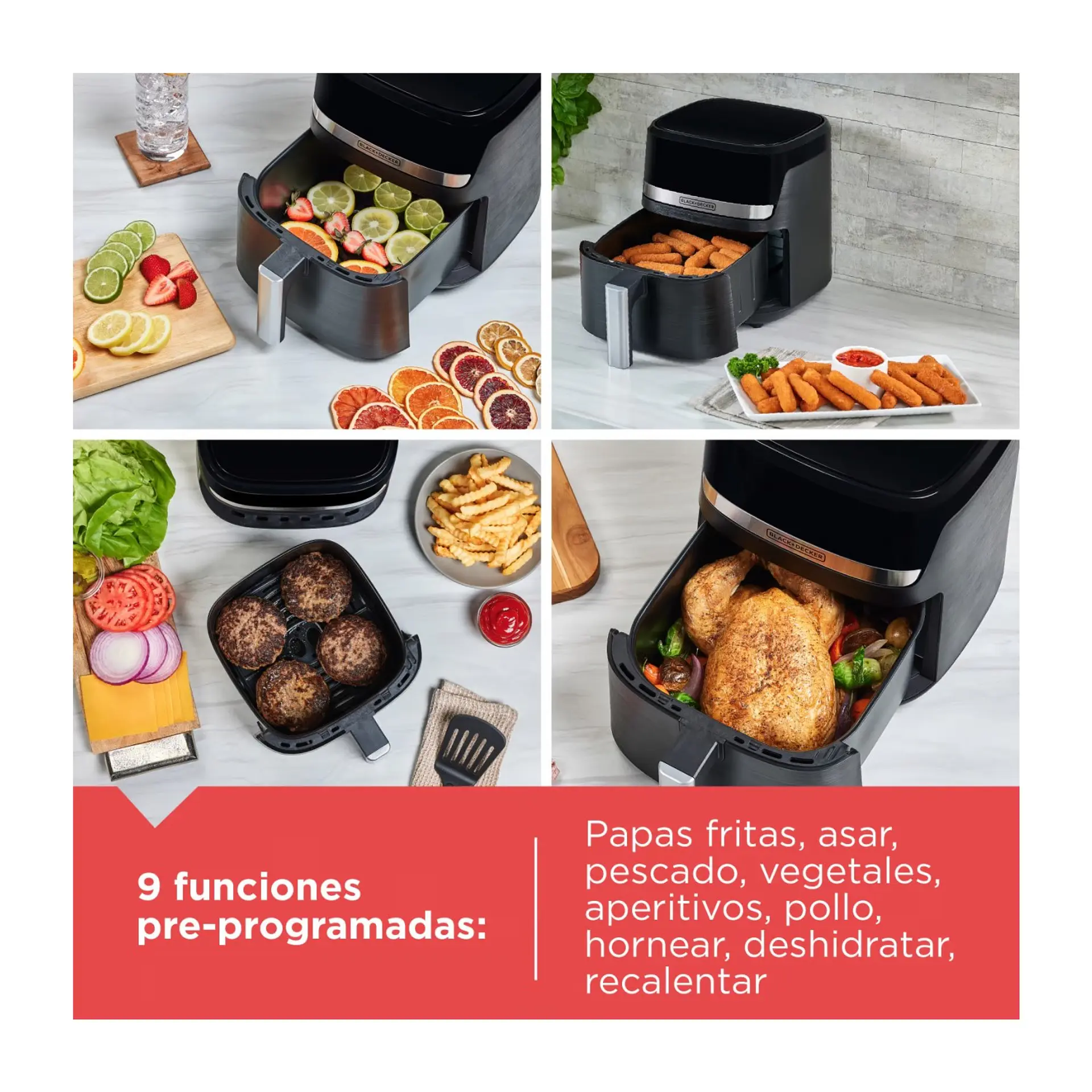 Freidora de Aire Black + Decker PURIFRY de 5.5L Afbd62-1bdcl 5