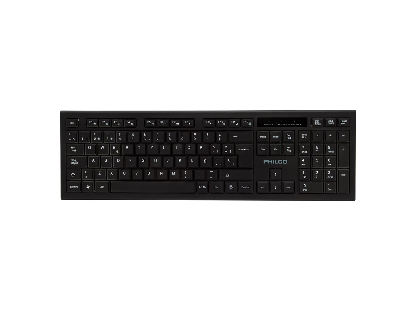 Teclado Inalámbrico 105 Teclas Negro Philco W601N 3