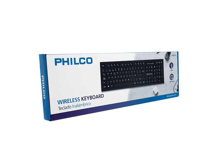 Teclado Inalámbrico 105 Teclas Negro Philco W601N 4