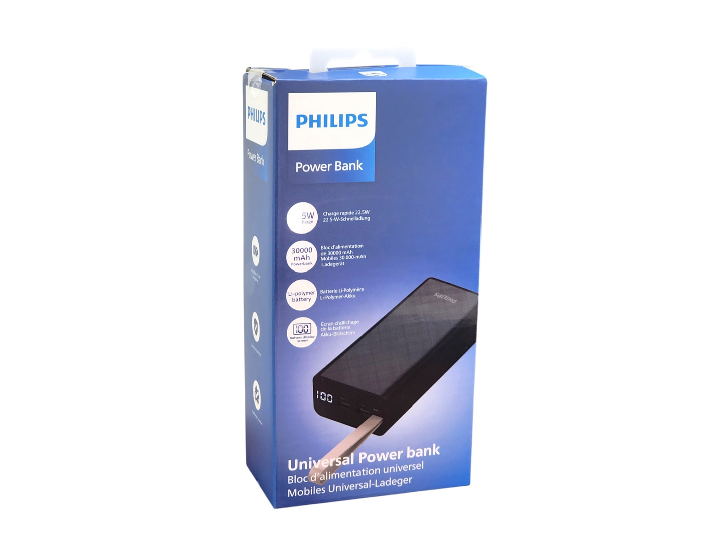 Power Bank 30000 Mah 22.5w Carga Rápida Philips USB-C 5