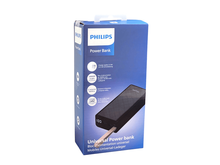 Power Bank 30000 Mah 22.5w Carga Rápida Philips USB-C 5