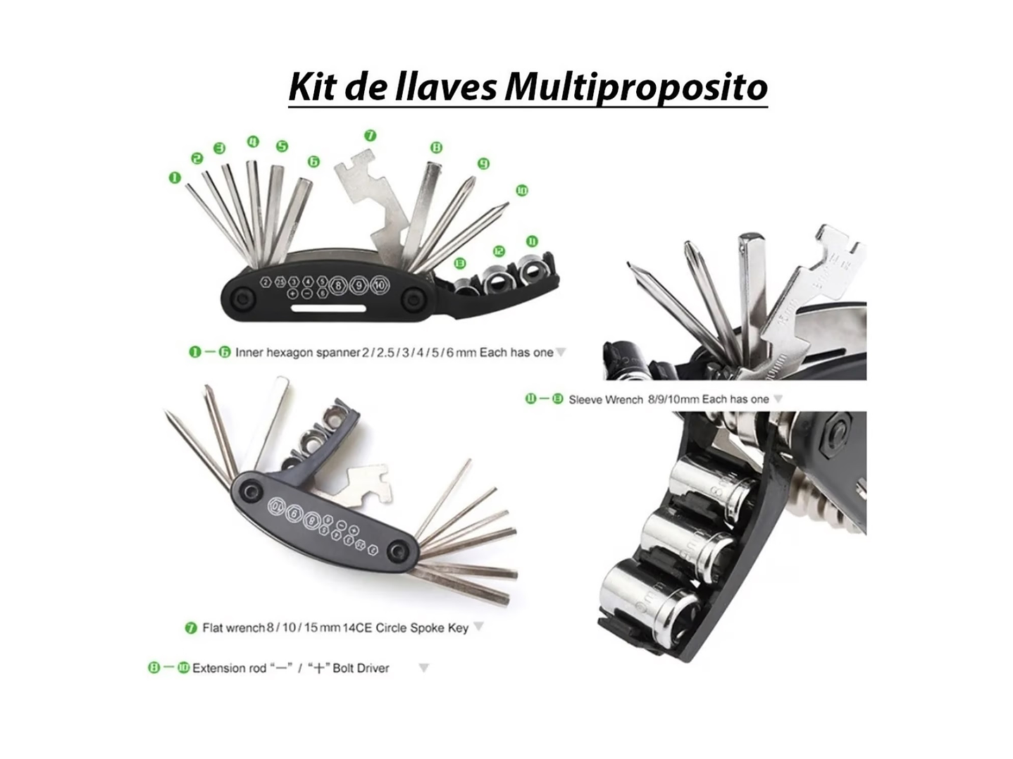 Kit Herramientas Bicicleta Completo Llave Y Parche 06031 4
