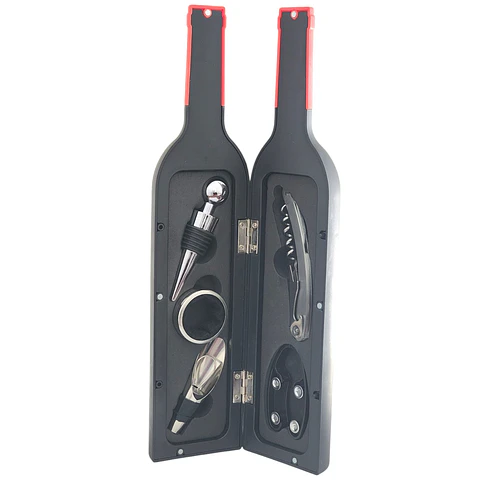 Set 5 Pz Saca Corcho Descorchador Estuche Botella Vino 10189