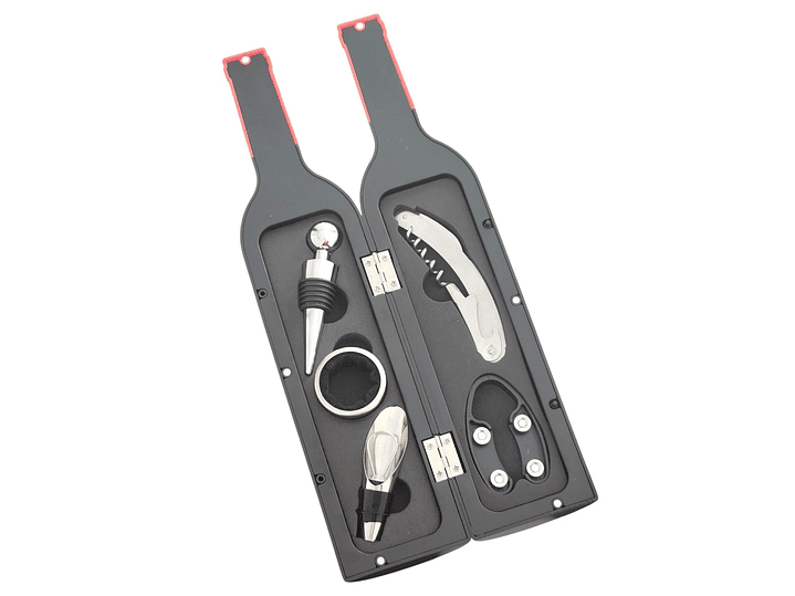 Set 5 Pz Saca Corcho Descorchador Estuche Botella Vino 10189 2