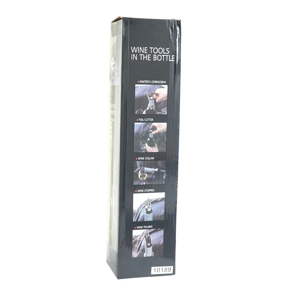 Set 5 Pz Saca Corcho Descorchador Estuche Botella Vino 10189 5