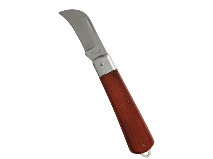 Cuchillo Navaja Cortapluma Curvo Mango Madera 13058 3