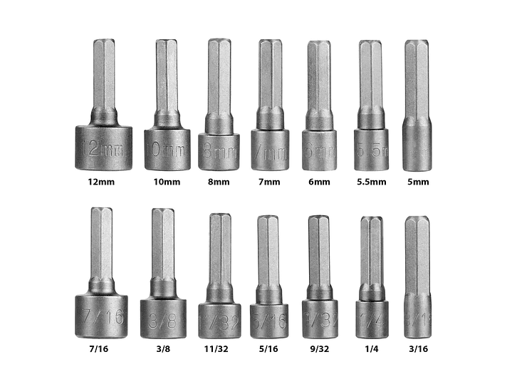 Set 14 Piezas Llave Adaptadora Hexagonal 13472 5