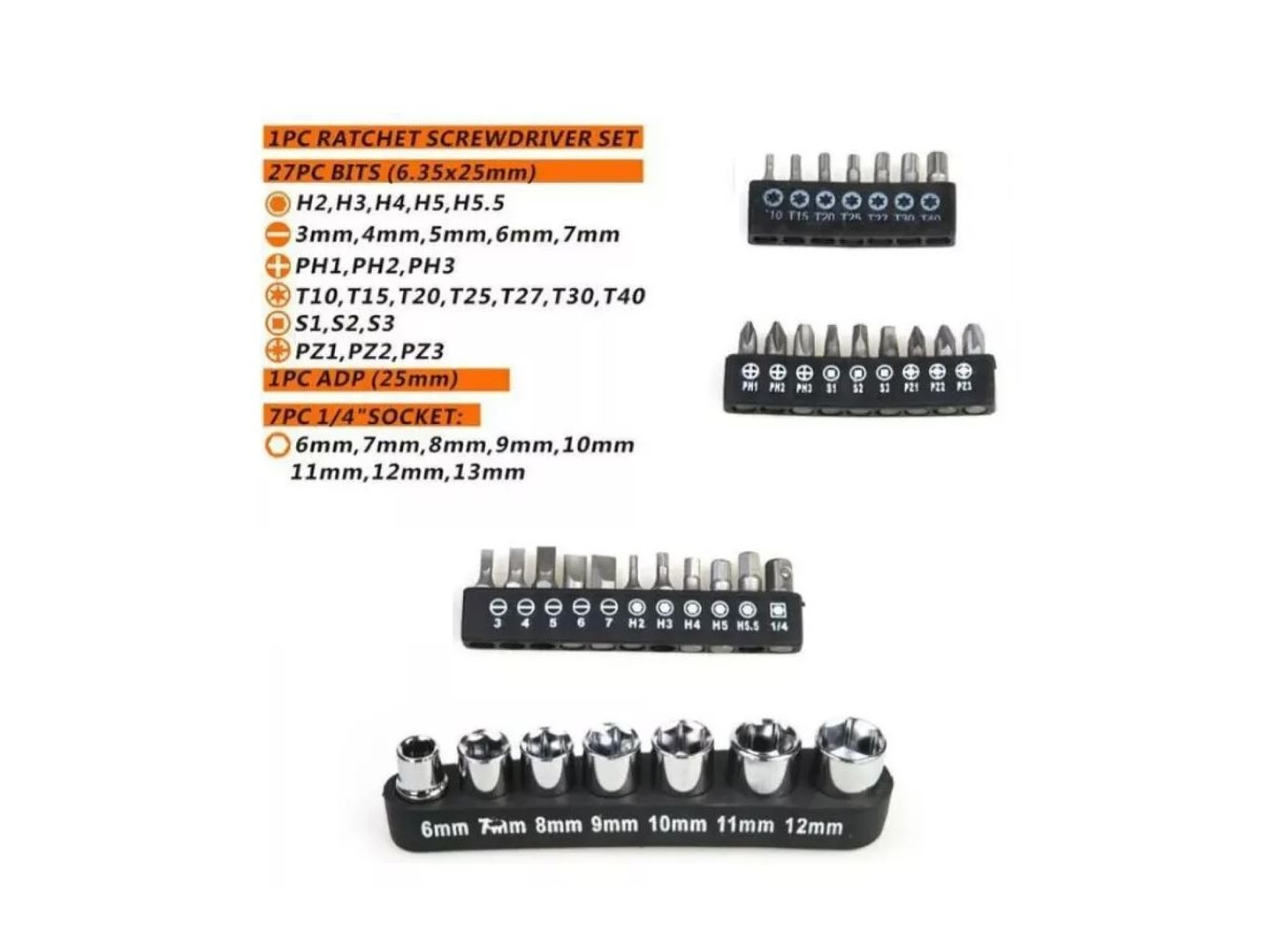 Set Destornillador Crique Flexible C/ Puntas 35 Pzas 13475 4