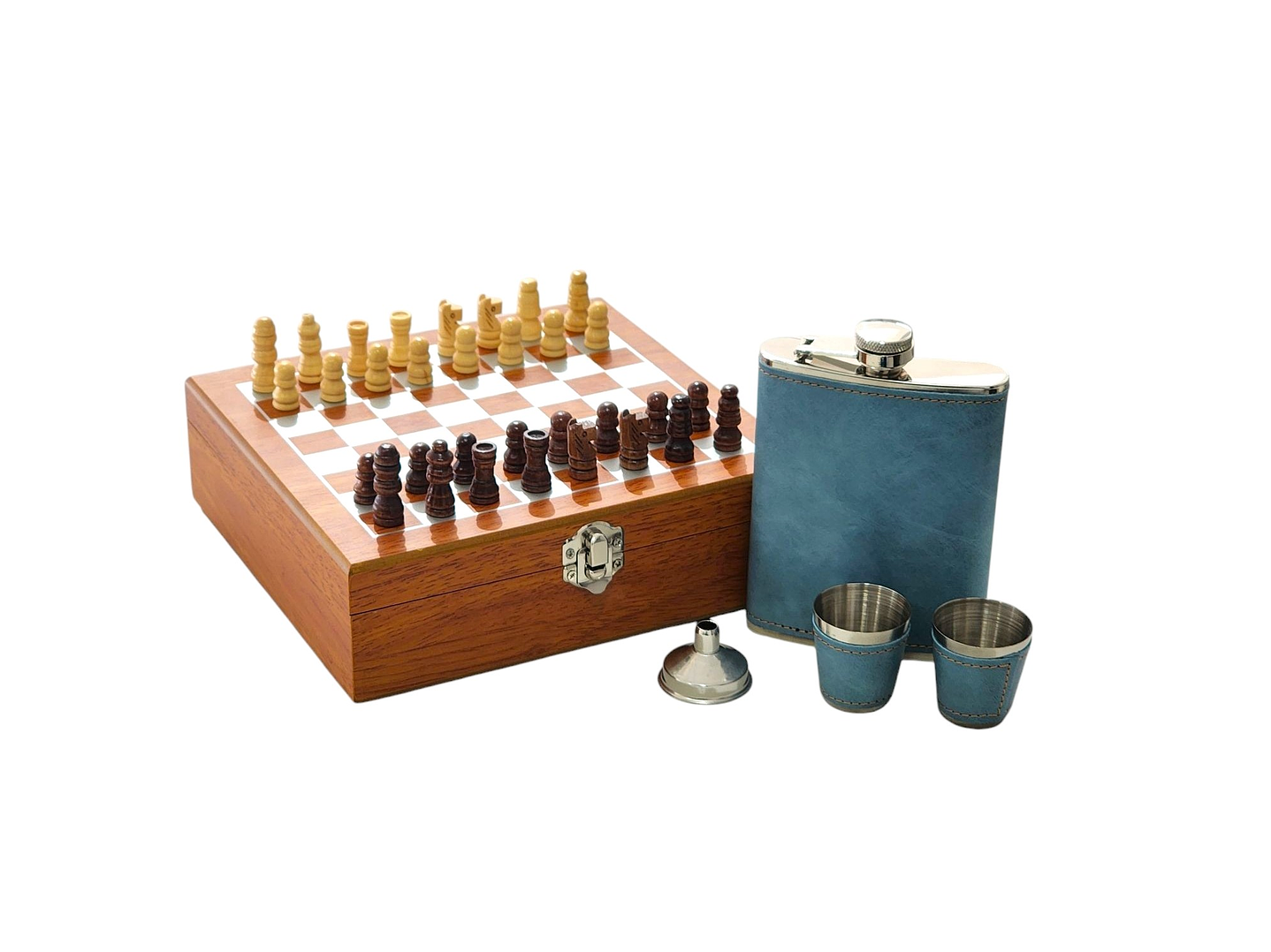 Set Juego de Ajedrez Con Petaca 8oz y 3 Accesorios 14145 1