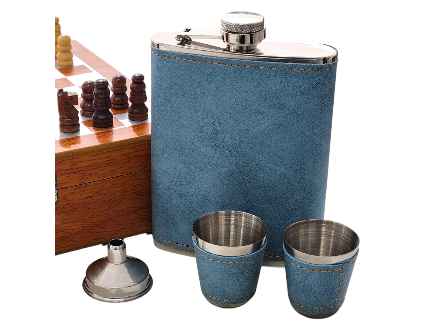 Set Juego de Ajedrez Con Petaca 8oz y 3 Accesorios 14145 3