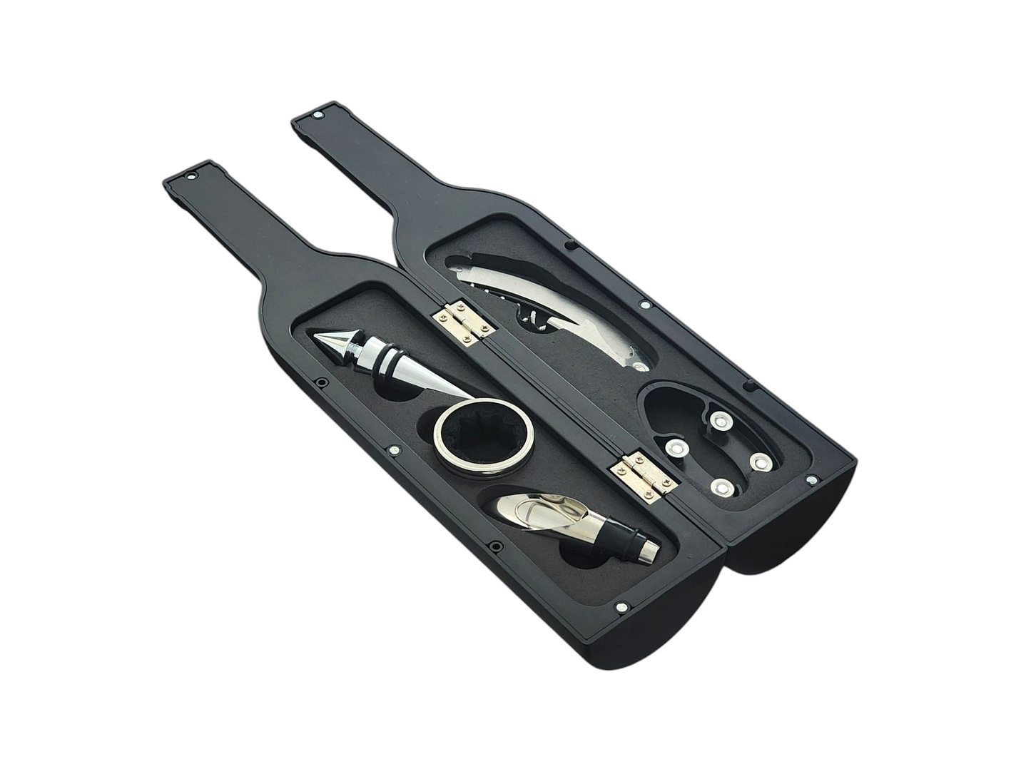 Set 5 Pz Descorchador Estuche Botella Vino Negro 50031 3