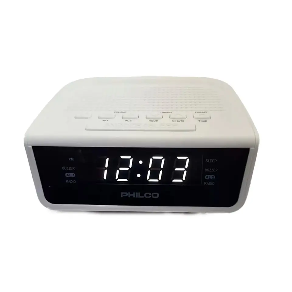 Radio Reloj Despertador con Alarma Dual y Radio FM Philco 1