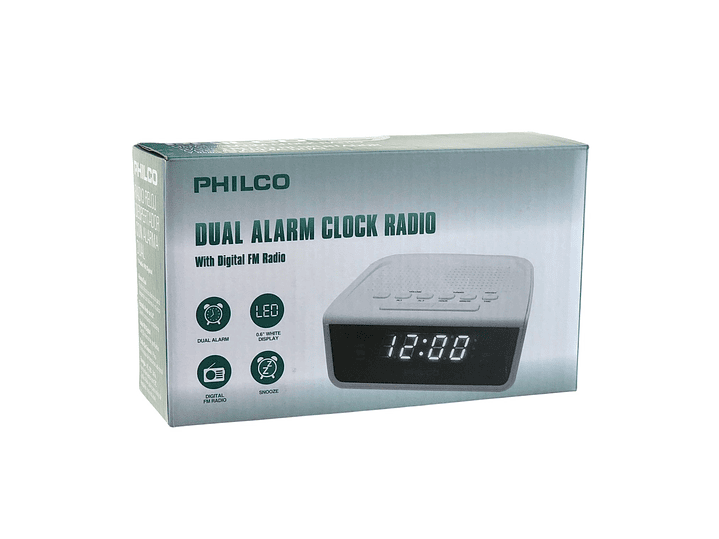 Radio Reloj Despertador con Alarma Dual y Radio FM Philco 3