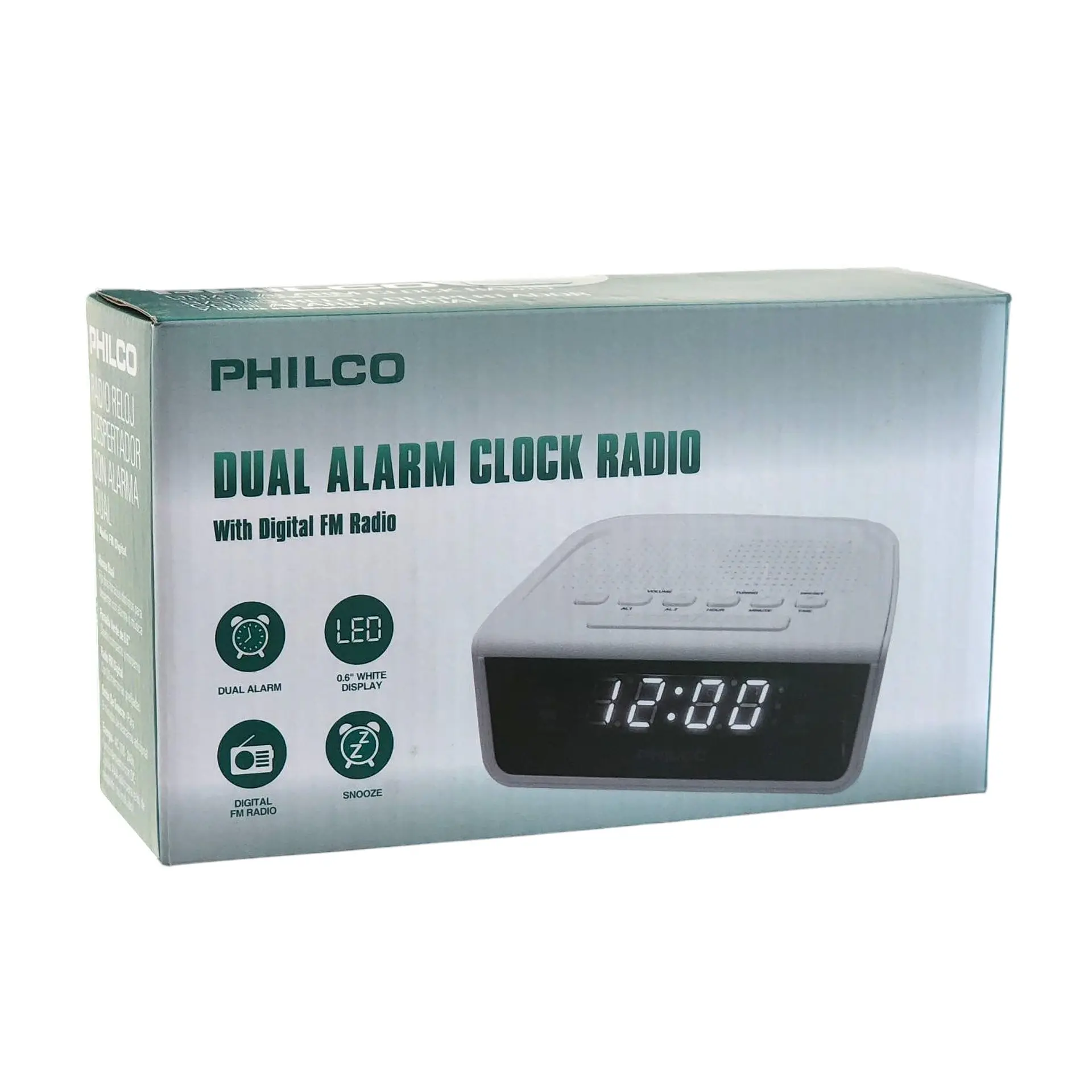 Radio Reloj Despertador con Alarma Dual y Radio FM Philco 3