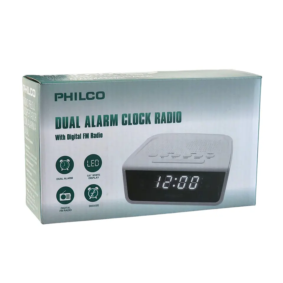 Radio Reloj Despertador con Alarma Dual y Radio FM Philco 3