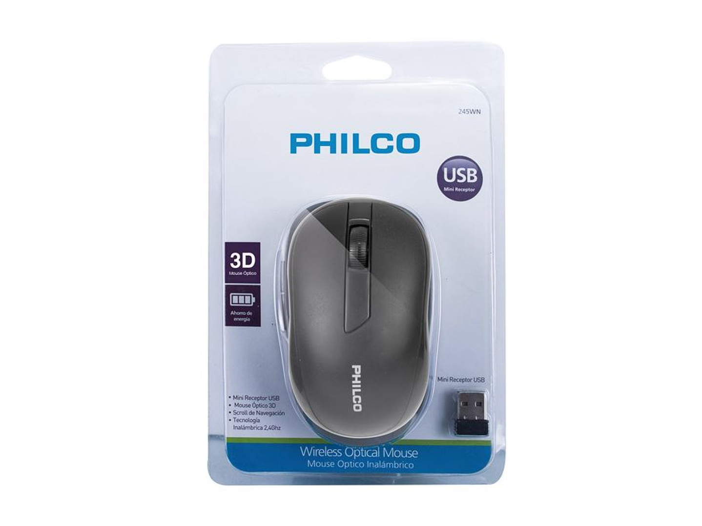 Mouse óptico Inalámbrico 210wn Negro Philco 2