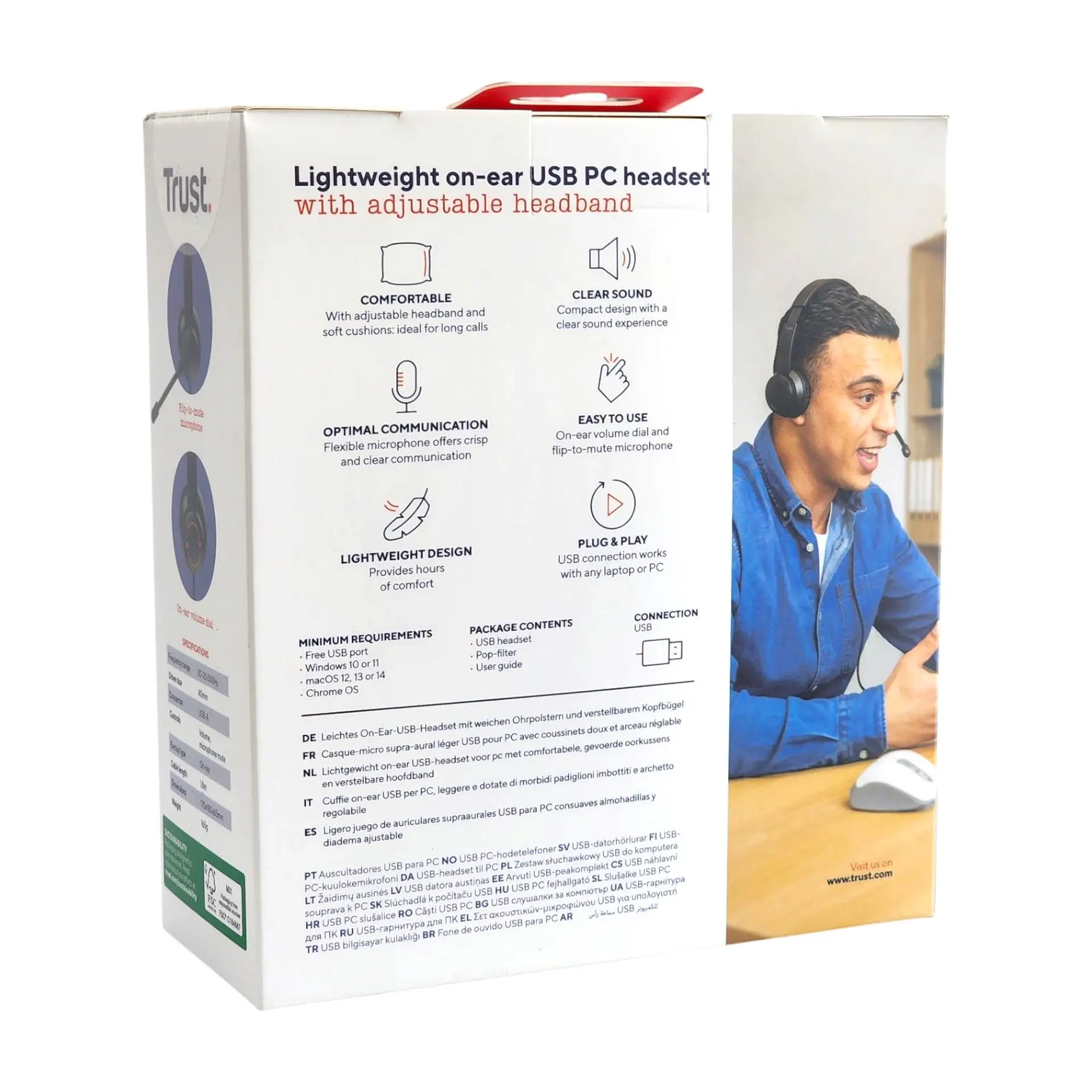 Audífonos con Cable USB Ayda para PC Headset Trust 25088 8